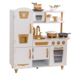 Bucatarie Moderna Alba de joaca pentru copii cu Accesorrii Incluse - Bucatarie Modern White and Gold din lemn de la Kidkraft Bucatarie Moderna Alba de joaca pentru copii cu Accesorrii Incluse - Bucatarie Modern White and Gold din lemn de la Kidkraft